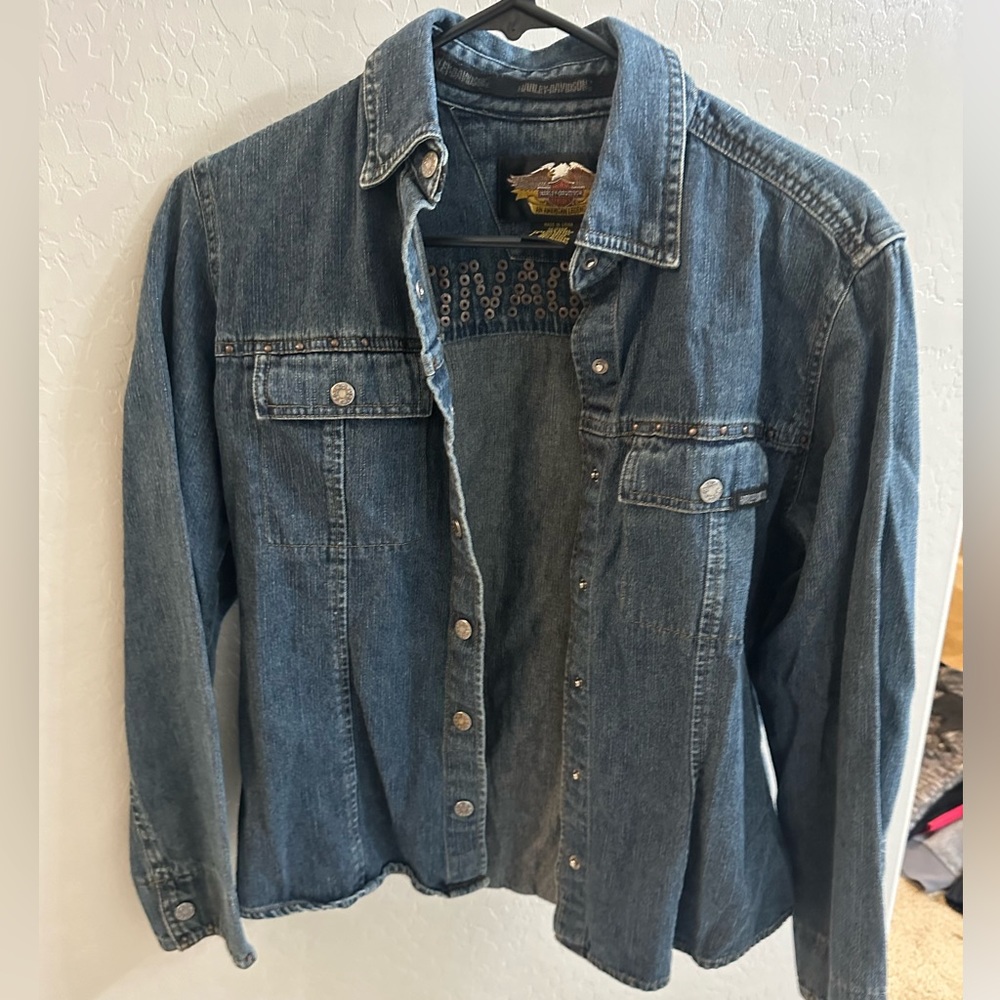 Women’s Harley Davidson Long Sleeve Size Small Jean jacket